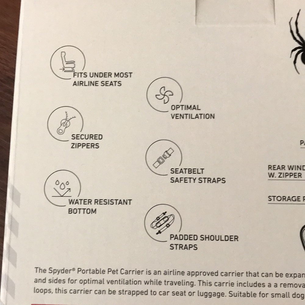Spyder Small Dog or Cat Pet Carrier (Airplane Approved) New In Box - Picture 9 of 10